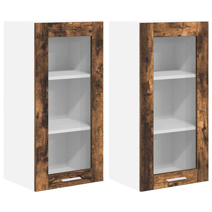 Hanging Cabinet with Storage 2 pcs Smoked Oak 40 x 31 x 80 cm