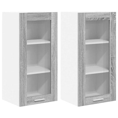 Hanging Cabinet with Storage 2 pcs Grey Sonoma 40 x 31 x 80 cm