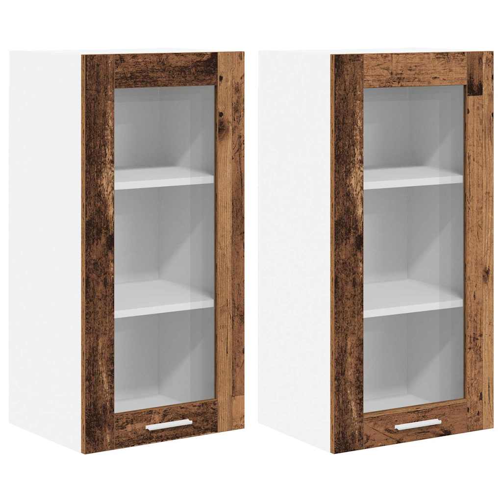 Hanging Cabinet 2 pcs Old Wood 40 x 31 x 80 cm Engineered Wood