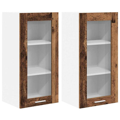 Hanging Cabinet 2 pcs Old Wood 40 x 31 x 80 cm Engineered Wood