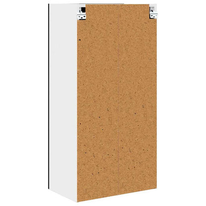 Hanging Cabinet with Door Black Oak and White 50 x 31 x 100 cm