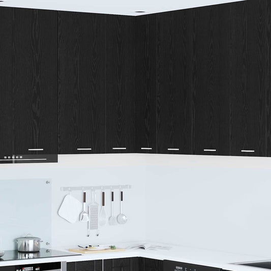 Hanging Cabinet Black Oak and White 57 x 57 x 100 cm