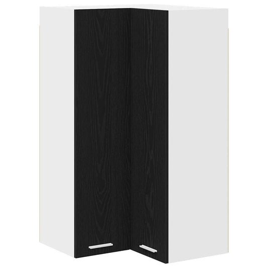 Hanging Cabinet Black Oak and White 57 x 57 x 100 cm