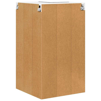 Hanging Cabinet with Door Black Oak and White 57 x 57 x 100 cm