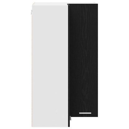 Hanging Cabinet with Door Black Oak and White 57 x 57 x 100 cm