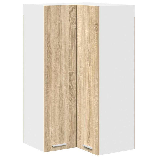 Hanging Cabinet Sonoma Oak and White 57 x 57 x 100 cm