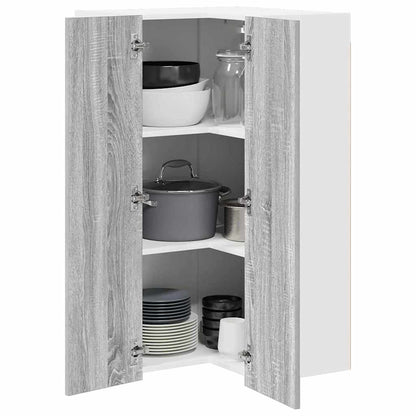 Hanging Cabinet Grey Sonoma and White 57 x 57 x 100 cm