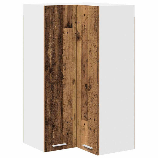 Hanging Cabinet Old Wood and White 57 x 57 x 100 cm