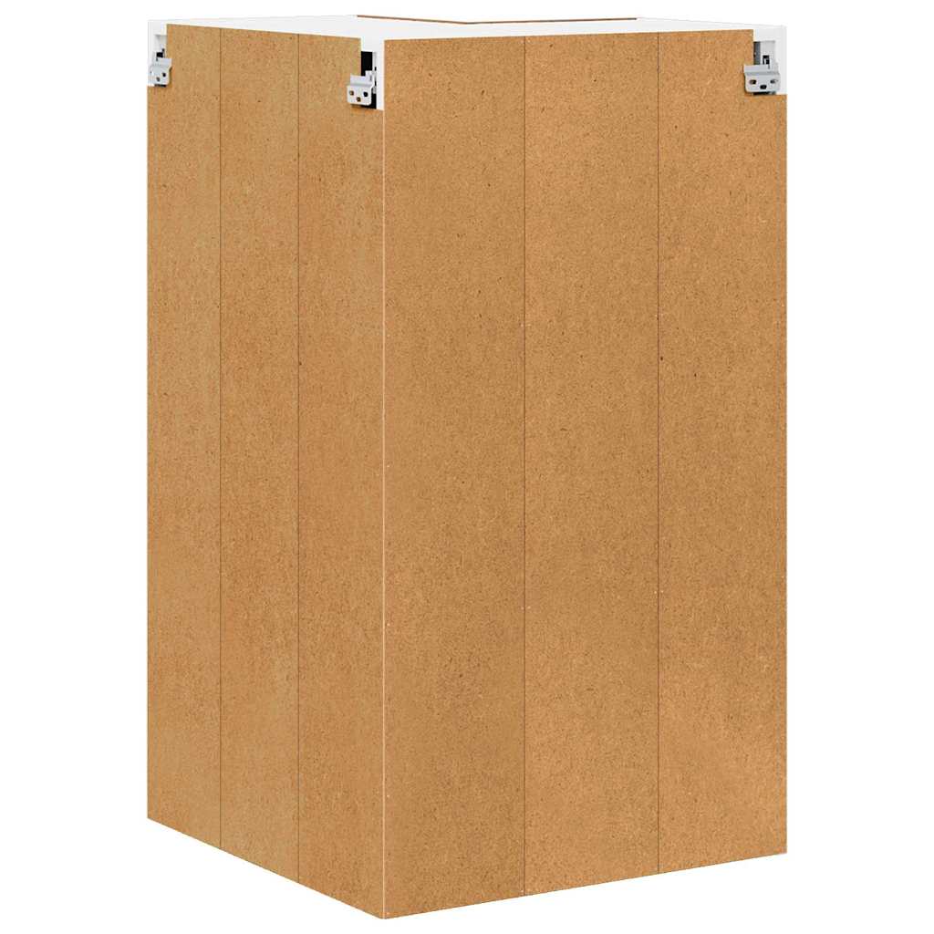 Hanging Cabinet with Door Old Wood and White 57 x 57 x 100 cm