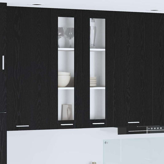 Hanging Cabinet Black Oak 60 x 31 x 100 cm Engineered Wood