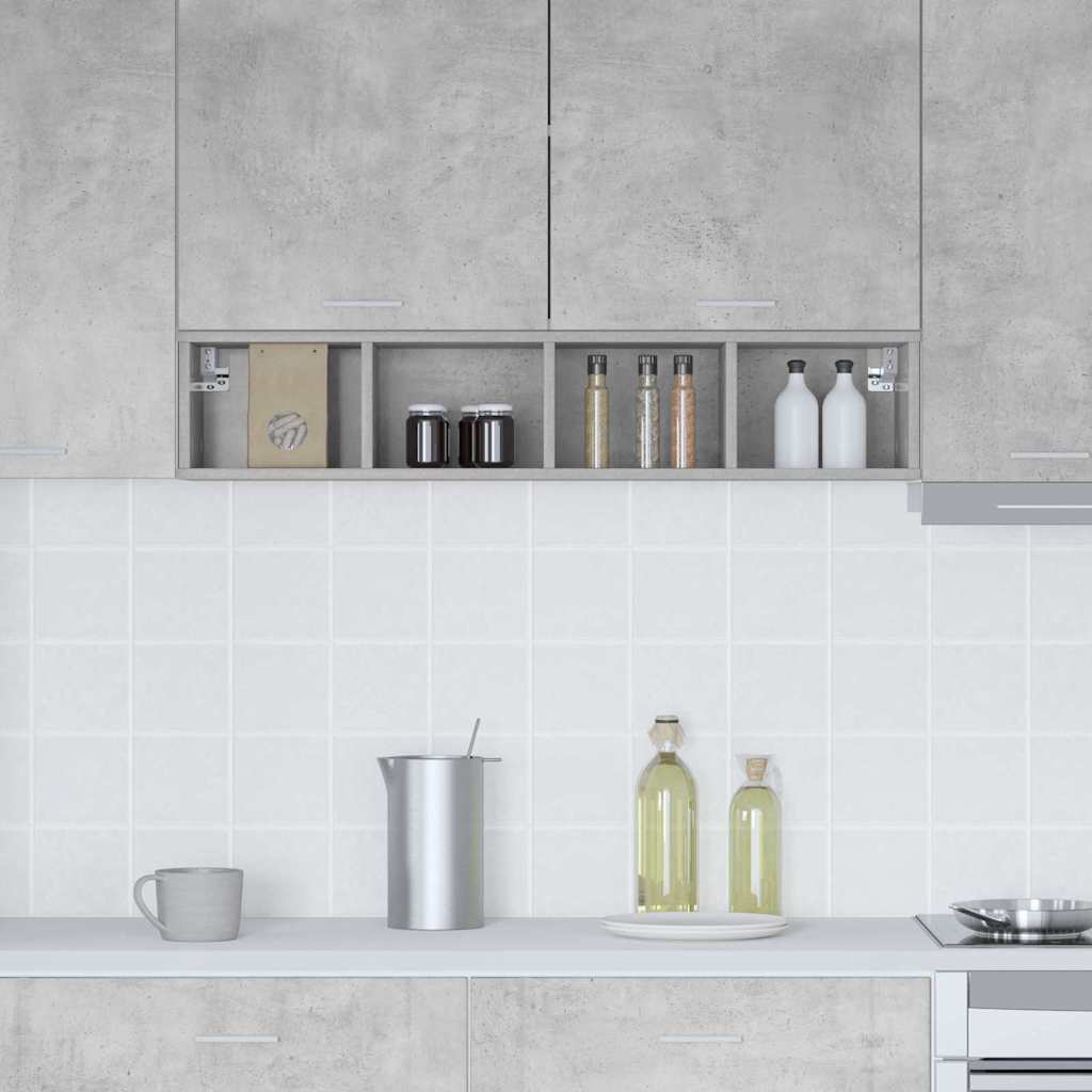 Hanging Cabinet with Storage Concrete Grey 20 x 29.5 x 100 cm