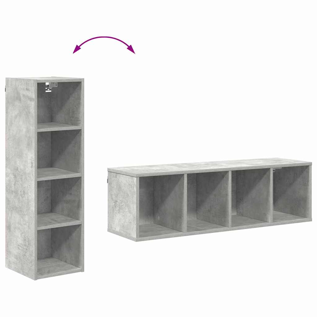 Hanging Cabinet with Storage Concrete Grey 30 x 29.5 x 100 cm