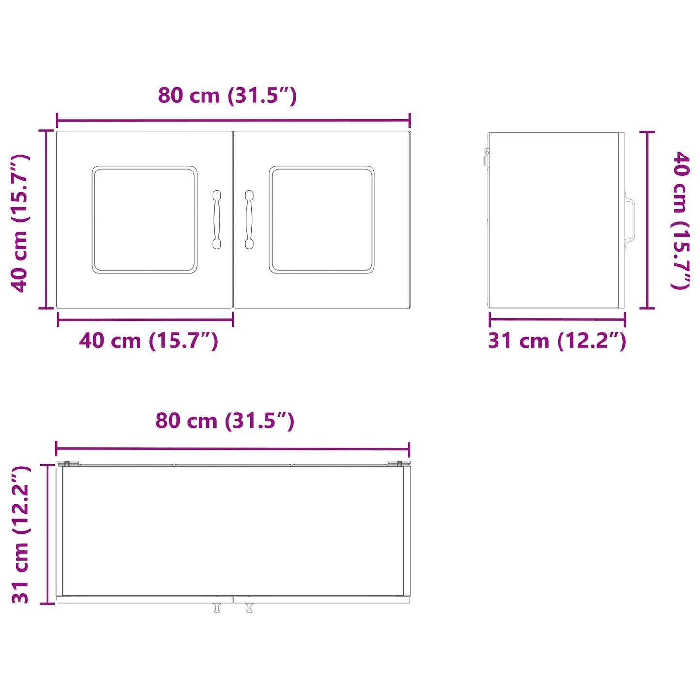 Dishwasher Panel Kalmar Brown Oak 80 x 31 x 40 cm