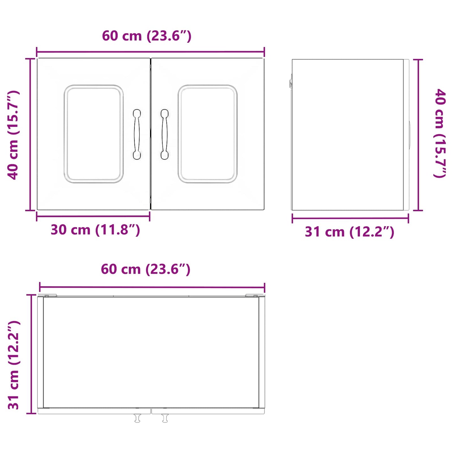 Dishwasher Panel Kalmar White 60 x 31 x 40 cm Engineered Wood