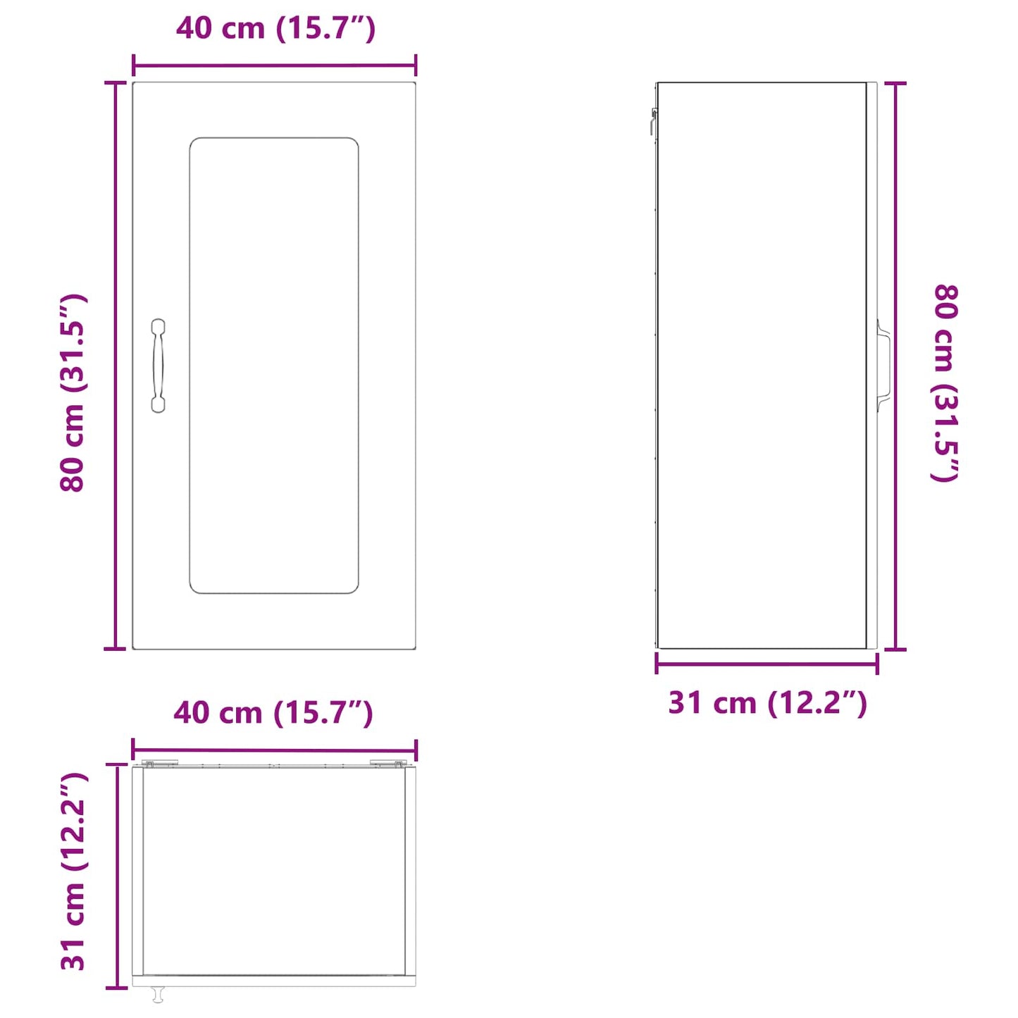 Dishwasher Panel Kalmar 2 pcs Old Wood 40 x 31 x 80 cm