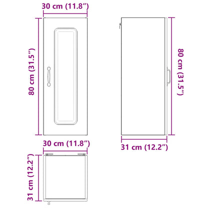 Dishwasher Panel Kalmar Smoked Oak 30 x 31 x 80 cm