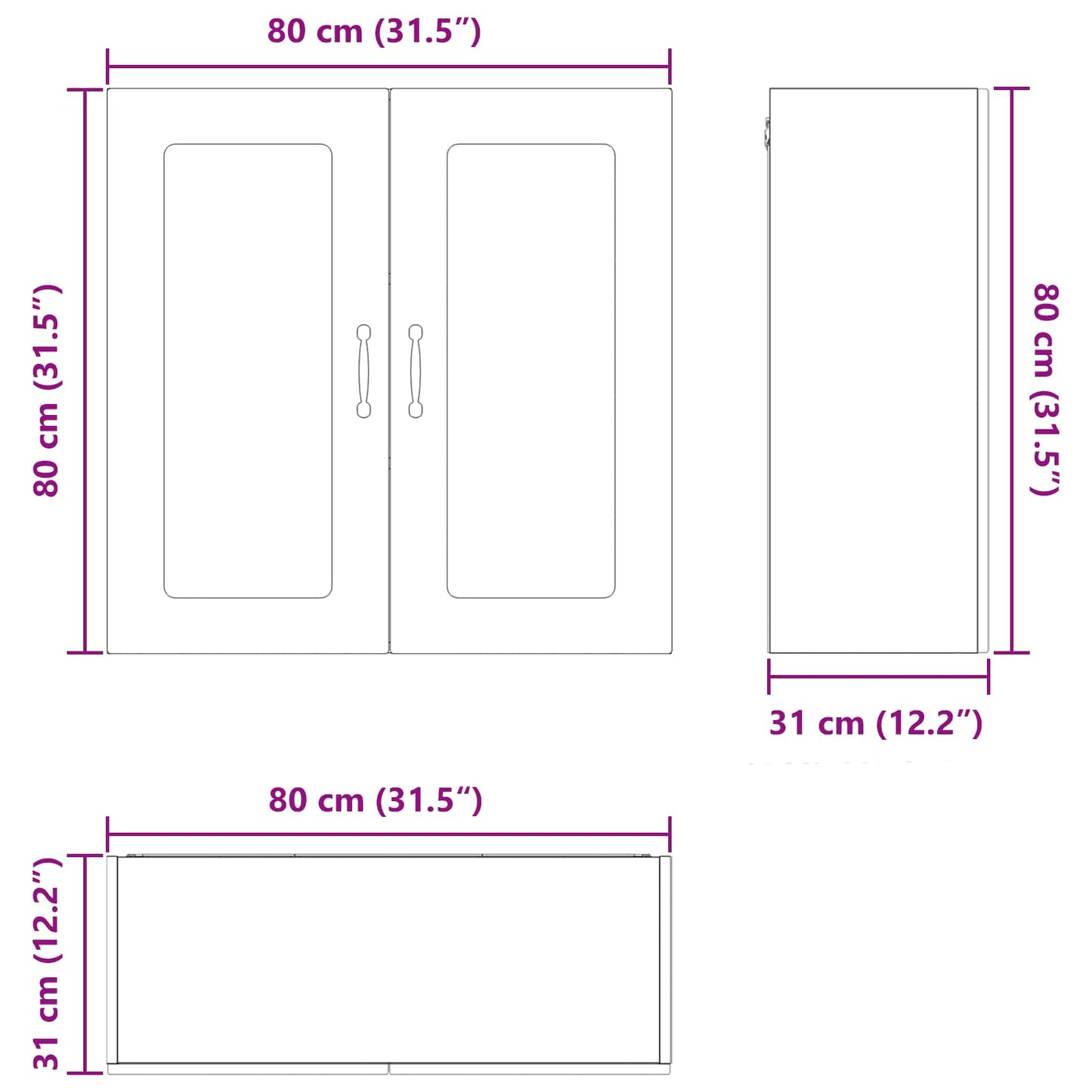 Dishwasher Panel Kalmar White 80 x 31 x 80 cm Engineered Wood