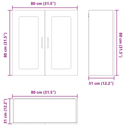 Dishwasher Panel Kalmar Smoked Oak 80 x 31 x 80 cm