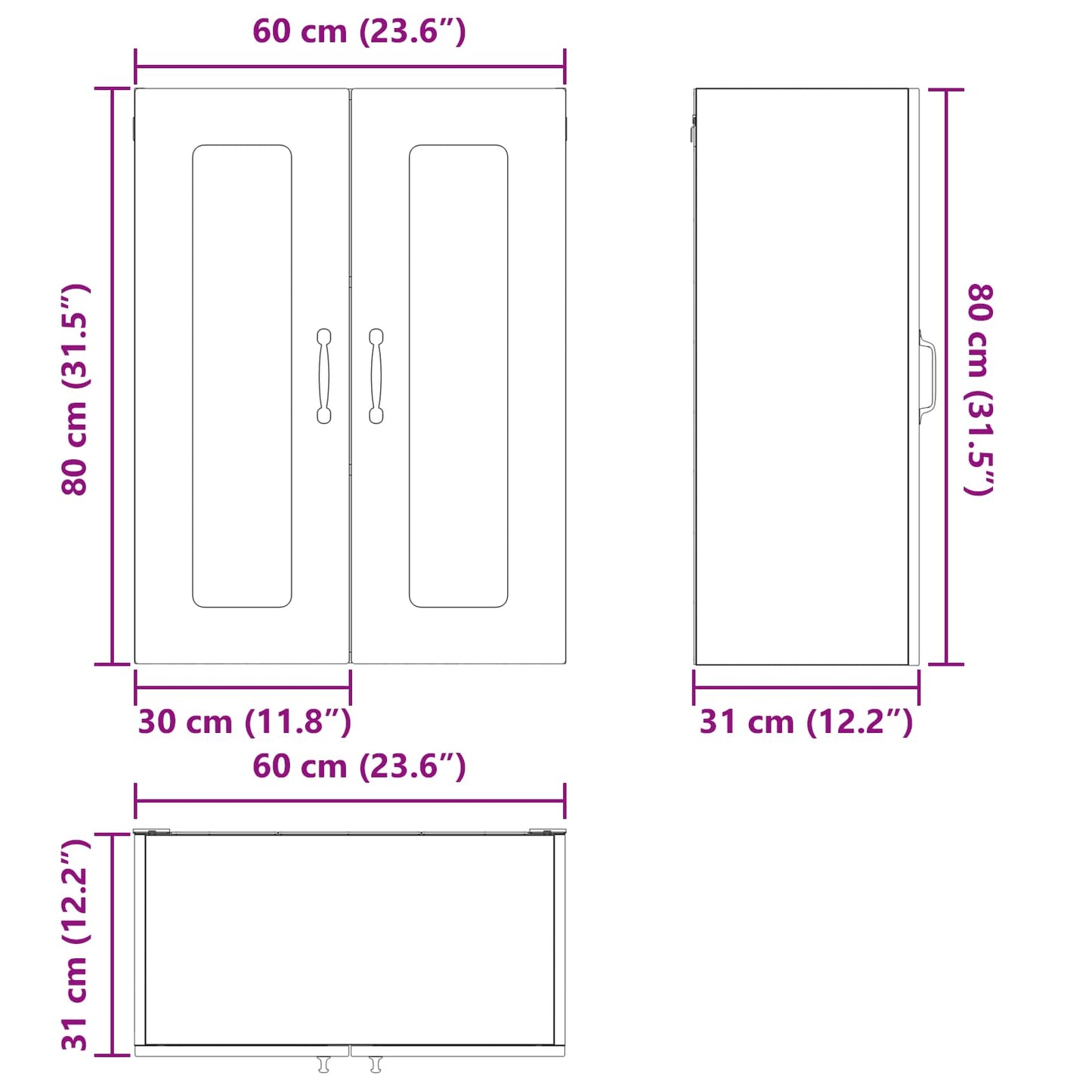 Dishwasher Panel Kalmar Smoked Oak 60 x 31 x 80 cm