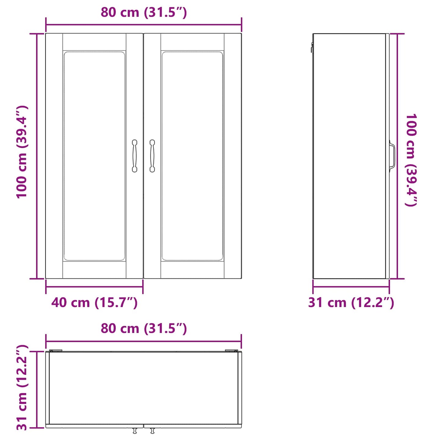 Dishwasher Panel Kalmar White 80 x 31 x 100 cm Engineered Wood