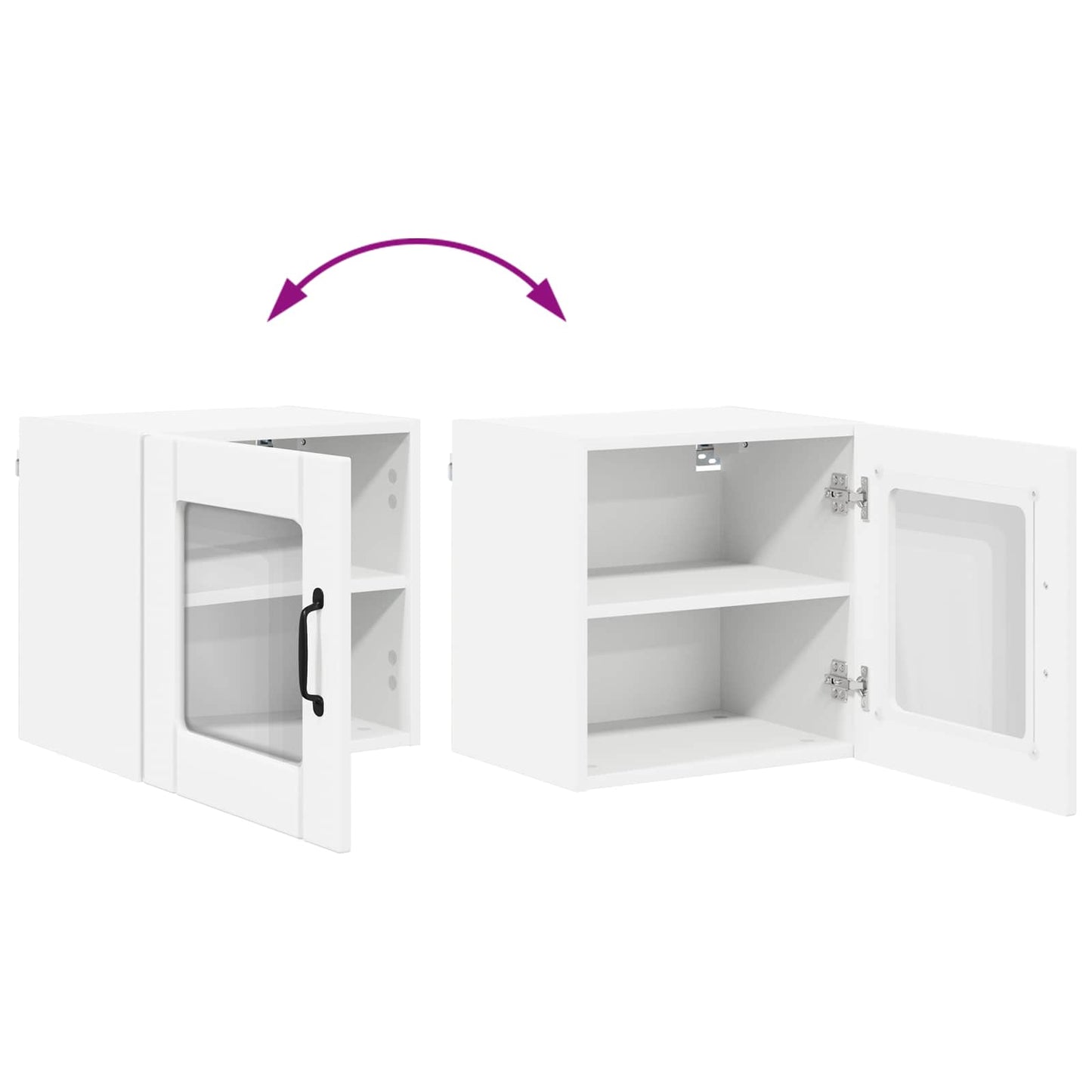 Wall Glass Cabinet LUCCA White 40 x 31 x 40 cm Engineered Wood