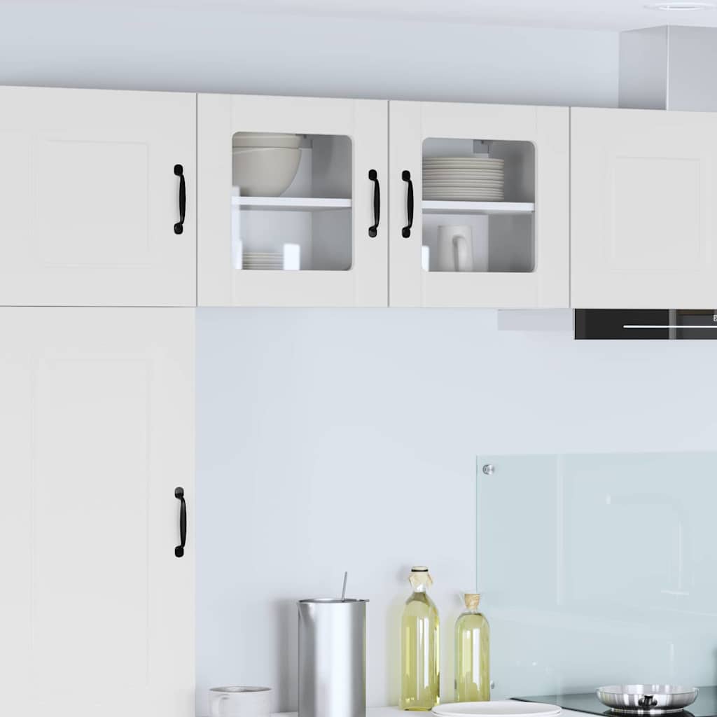 Wall Glass Cabinet LUCCA 2 pcs White 40 x 31 x 40 cm