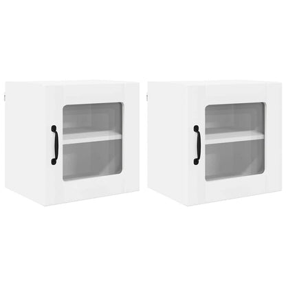 Wall Glass Cabinet LUCCA 2 pcs White 40 x 31 x 40 cm