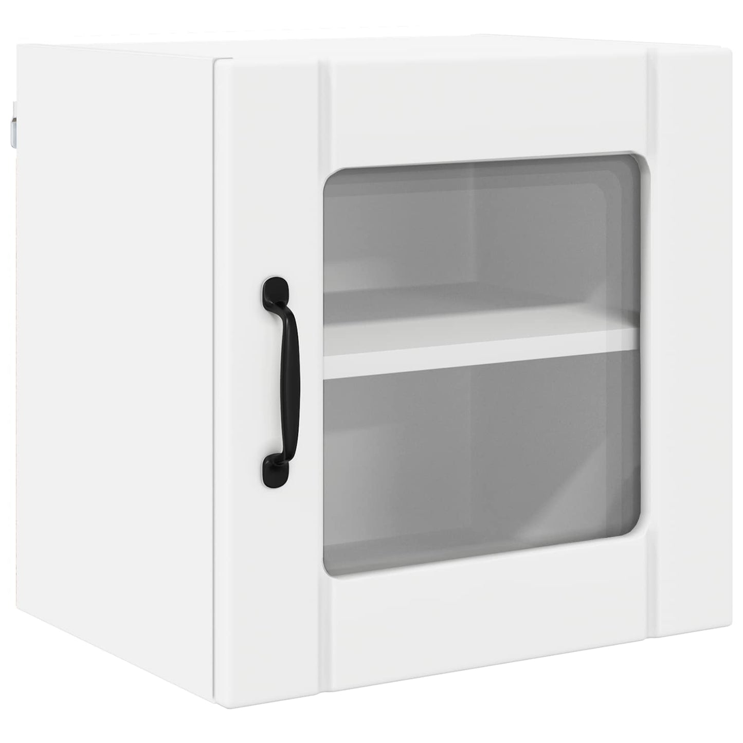 Wall Glass Cabinet LUCCA 2 pcs White Engineered Wood
