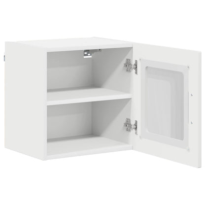 Wall Glass Cabinet LUCCA 2 pcs White Engineered Wood