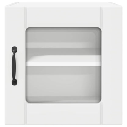 Wall Glass Cabinet LUCCA 2 pcs White Engineered Wood