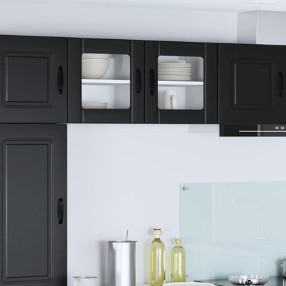 Wall Glass Cabinet LUCCA Black 40 x 31 x 40 cm Engineered Wood