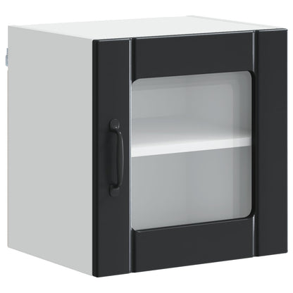 Wall Glass Cabinet LUCCA Black 40 x 31 x 40 cm Engineered Wood