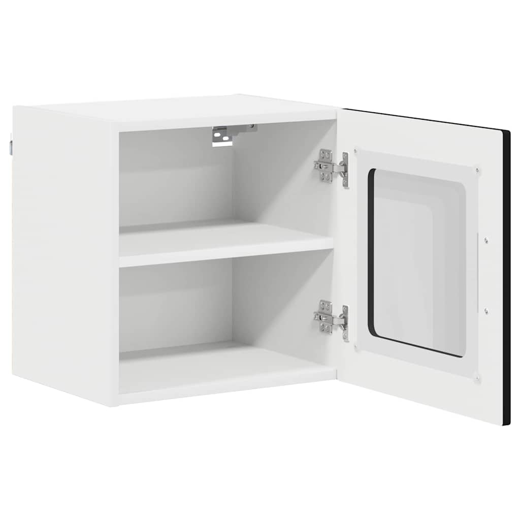 Wall Glass Cabinet LUCCA Black 40 x 31 x 40 cm Engineered Wood