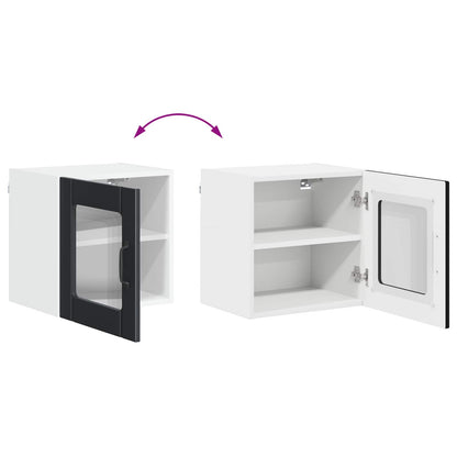 Wall Glass Cabinet LUCCA Black 40 x 31 x 40 cm Engineered Wood