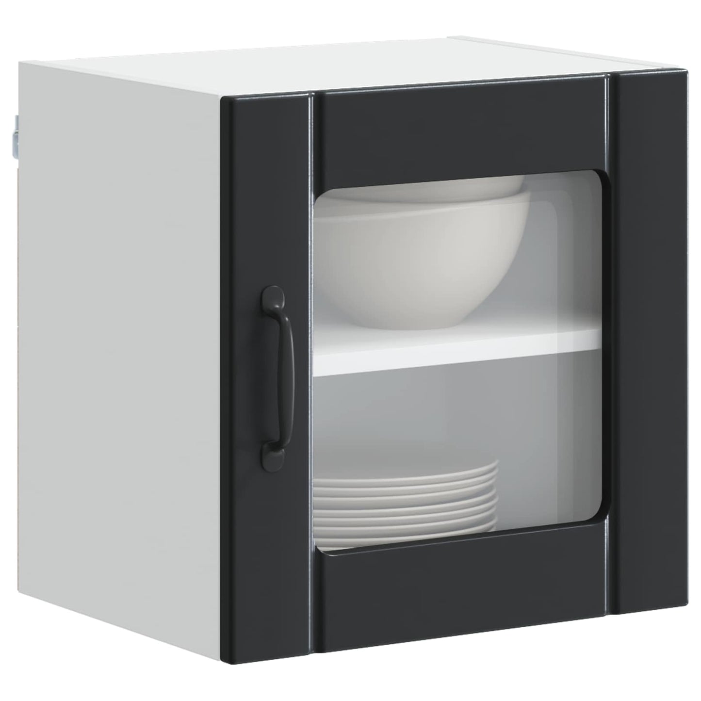 Wall Glass Cabinet LUCCA Black 40 x 31 x 40 cm Engineered Wood