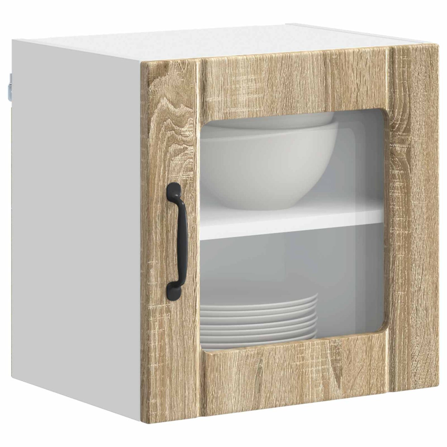 Wall Glass Cabinet LUCCA Sonoma Oak 40 x 31 x 40 cm