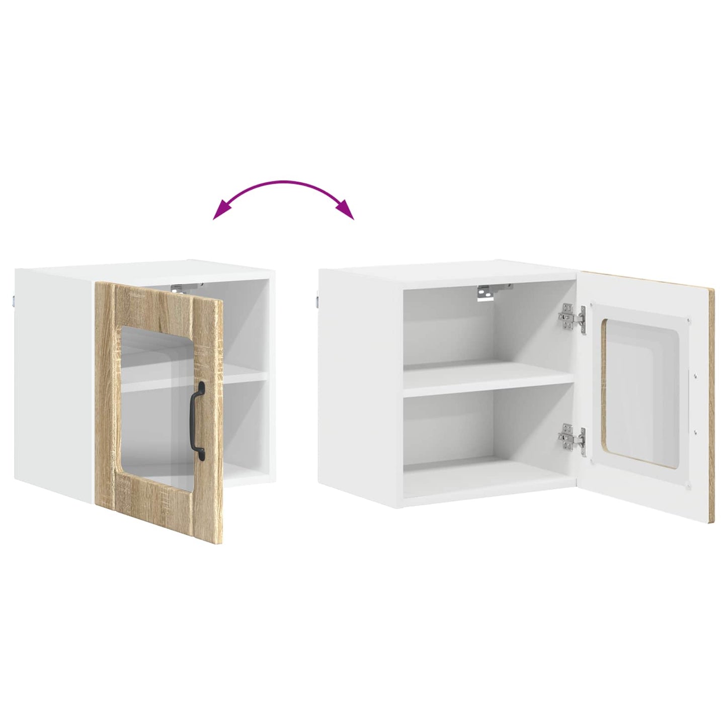 Wall Glass Cabinet LUCCA 2 pcs Sonoma Oak 40 x 31 x 40 cm