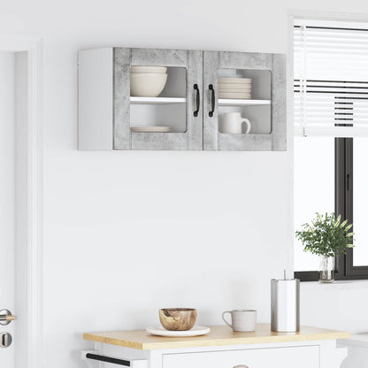 Wall Glass Cabinet LUCCA 2 pcs Concrete Grey 40 x 31 x 40 cm