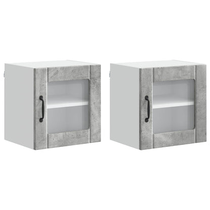 Wall Glass Cabinet LUCCA 2 pcs Concrete Grey 40 x 31 x 40 cm
