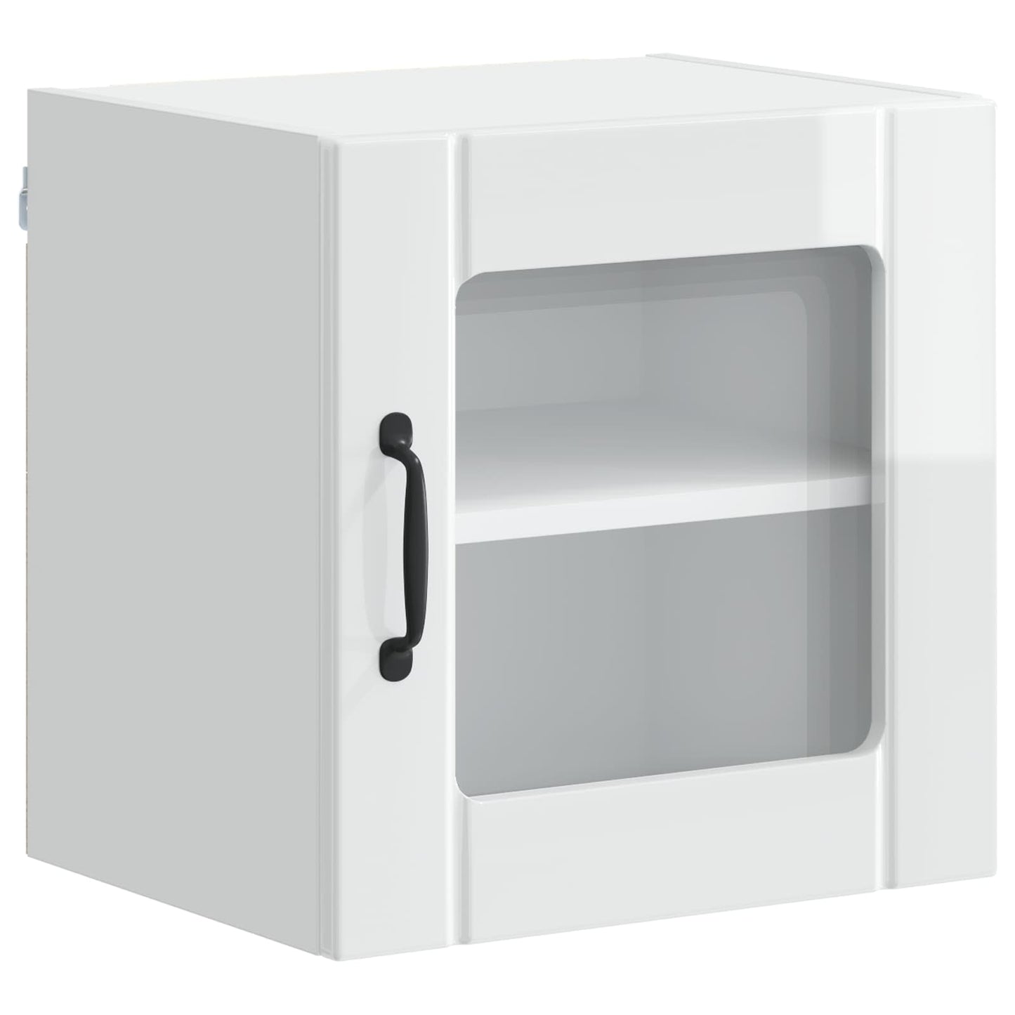 Wall Glass Cabinet LUCCA 2 pcs High Gloss White 40 x 31 x 40 cm