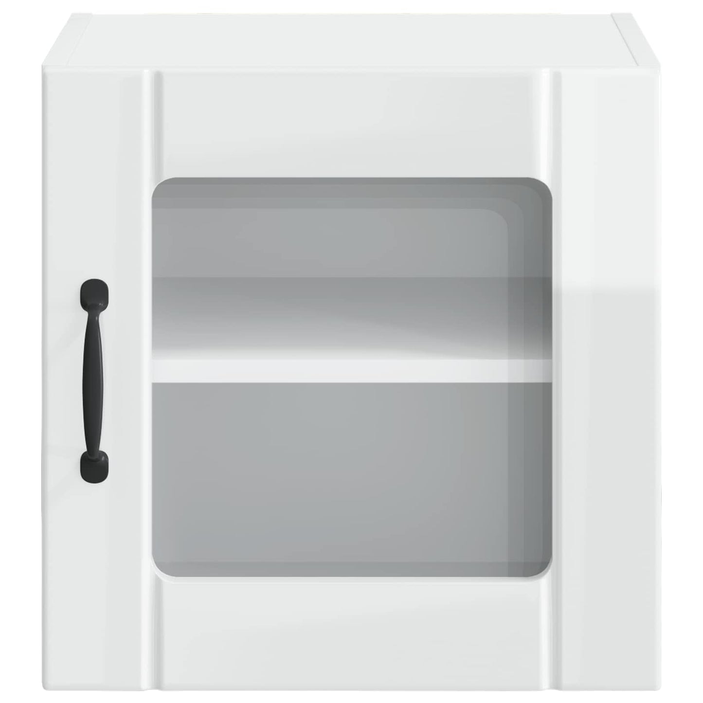 Wall Glass Cabinet LUCCA 2 pcs High Gloss White 40 x 31 x 40 cm
