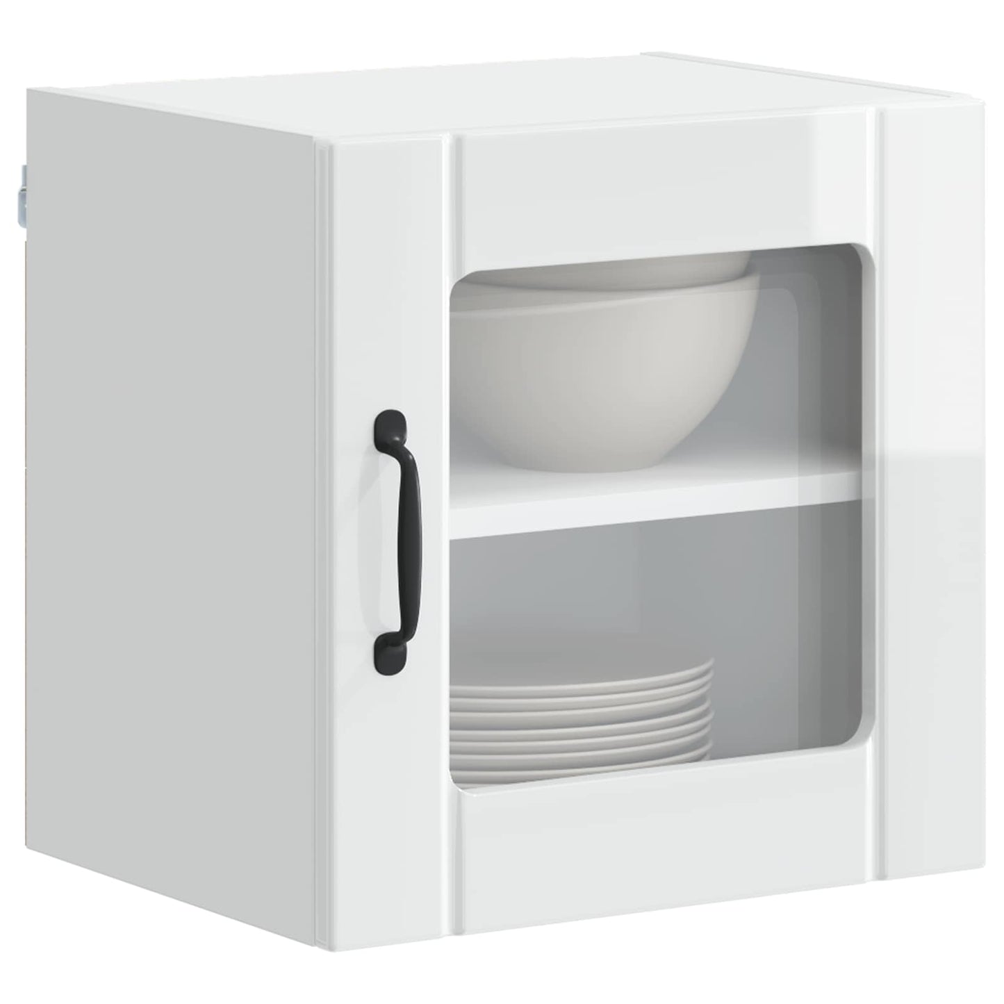 Wall Glass Cabinet LUCCA 2 pcs High Gloss White 40 x 31 x 40 cm