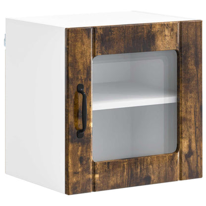 Wall Glass Cabinet LUCCA Smoked Oak 40 x 31 x 40 cm