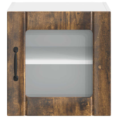Wall Glass Cabinet LUCCA Smoked Oak 40 x 31 x 40 cm