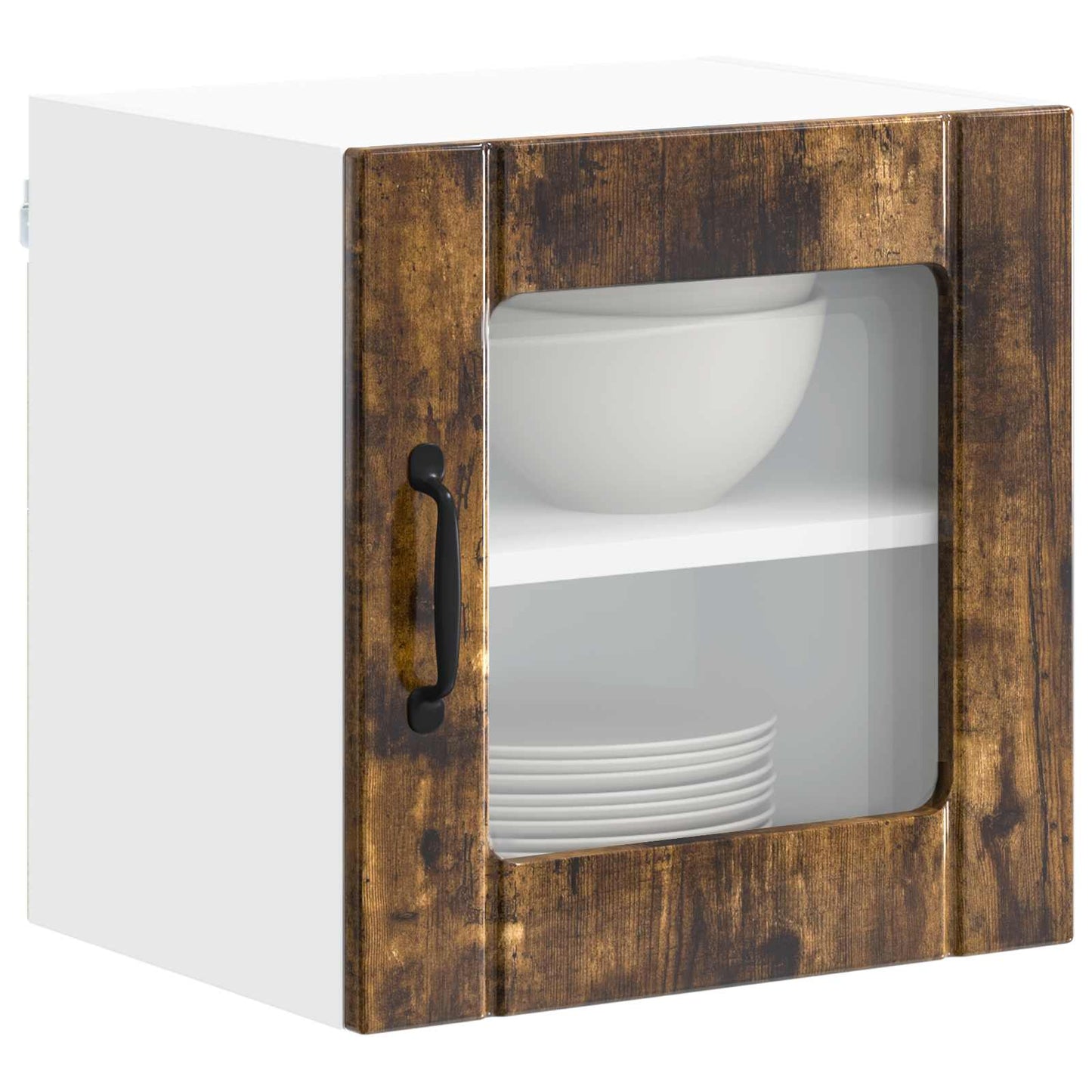 Wall Glass Cabinet LUCCA Smoked Oak 40 x 31 x 40 cm