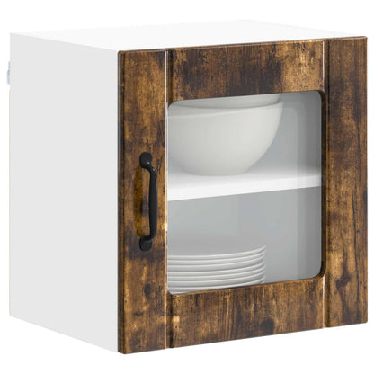 Wall Glass Cabinet LUCCA Smoked Oak 40 x 31 x 40 cm