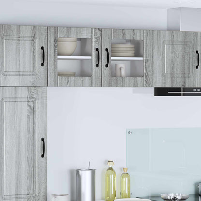 Wall Glass Cabinet LUCCA Grey Sonoma 40 x 31 x 40 cm