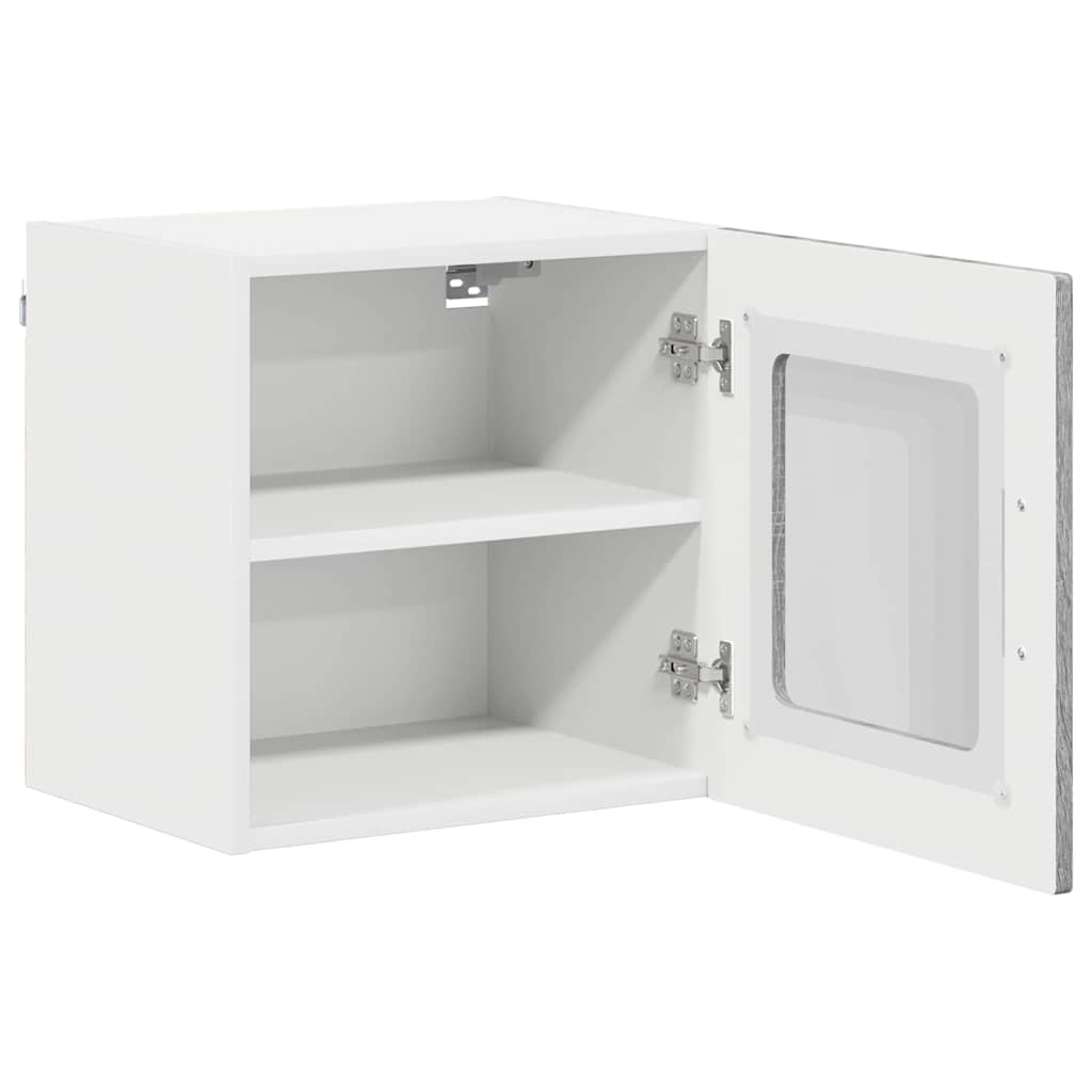 Wall Glass Cabinet LUCCA Grey Sonoma 40 x 31 x 40 cm
