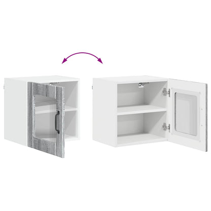 Wall Glass Cabinet LUCCA Grey Sonoma 40 x 31 x 40 cm