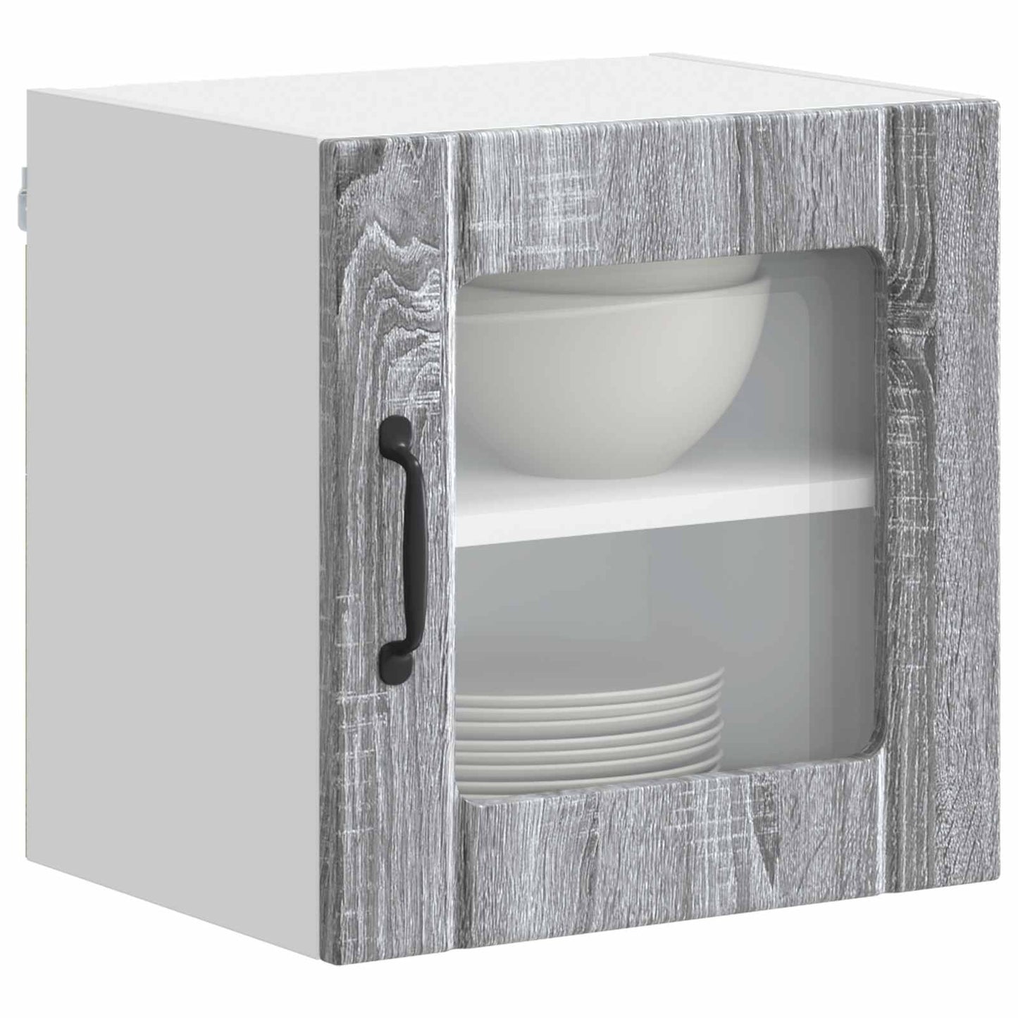 Wall Glass Cabinet LUCCA Grey Sonoma 40 x 31 x 40 cm